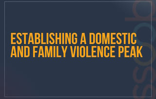 Establishing a Domestic and Family Violence Peak